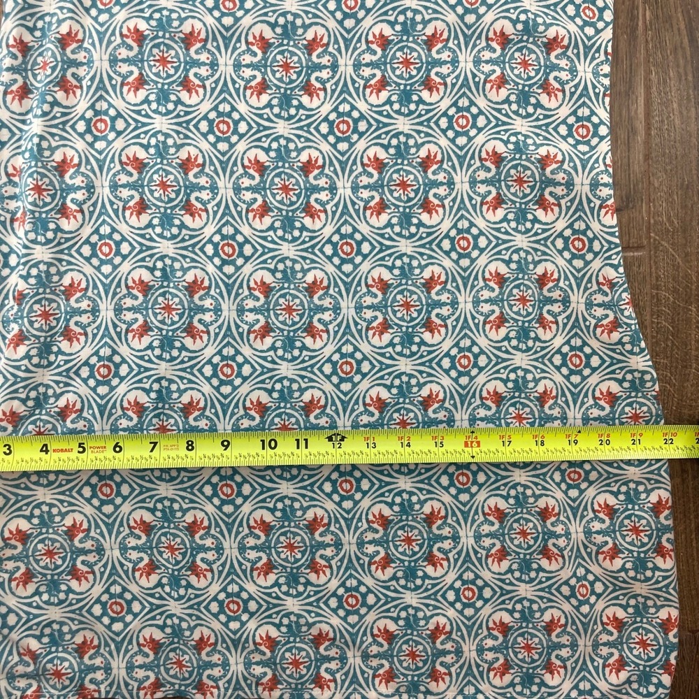 Hollister Medallion Shift Dress Womens L Teal Orange Boho Beach Coastal Festival - Picture 8 of 10